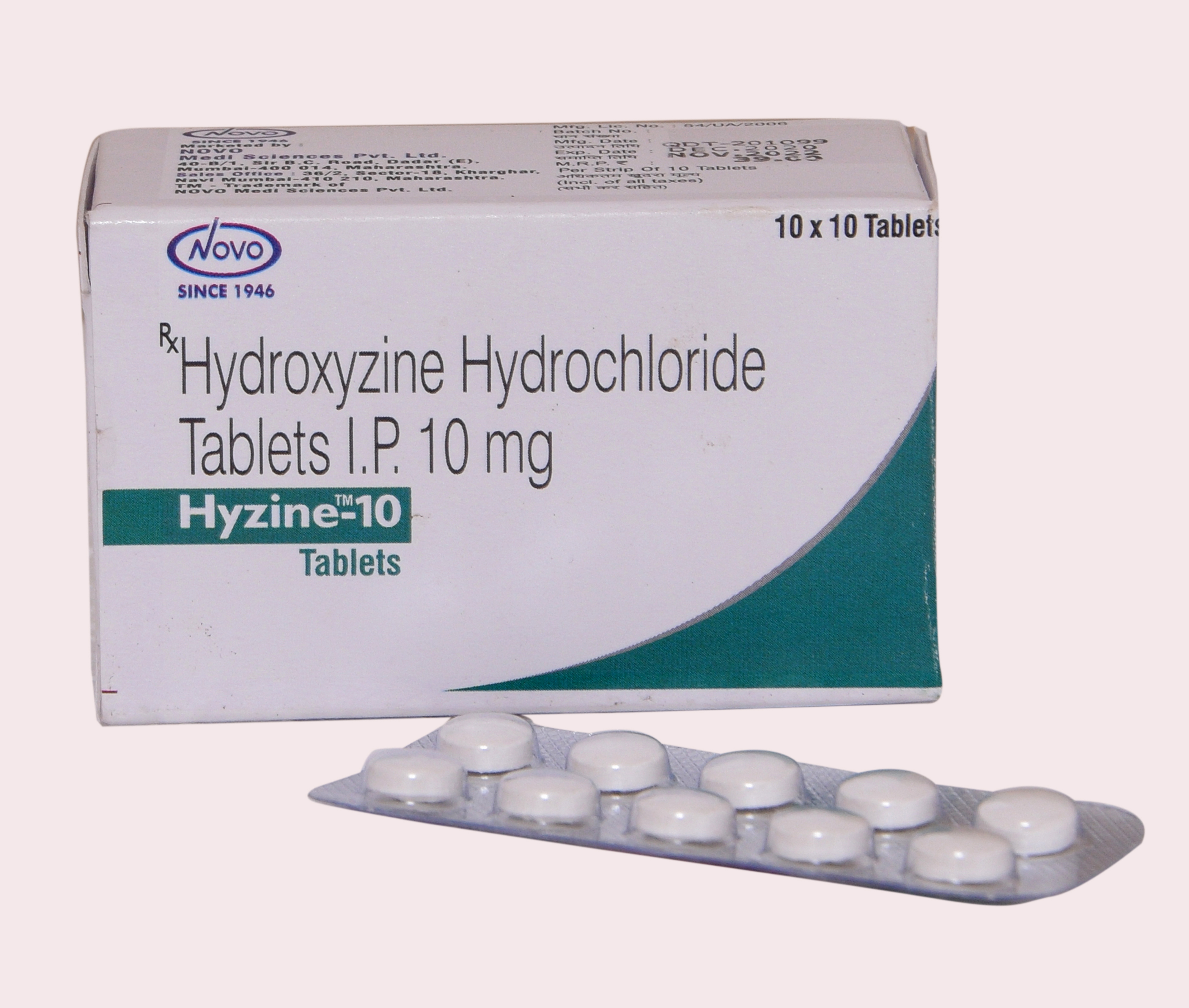 Hydroxyzine Hydrochloride Tablets I.P. 10mg | Nuyoshealthcare